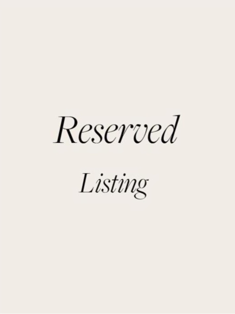 Reserved Listing - Cream Text Graphic
